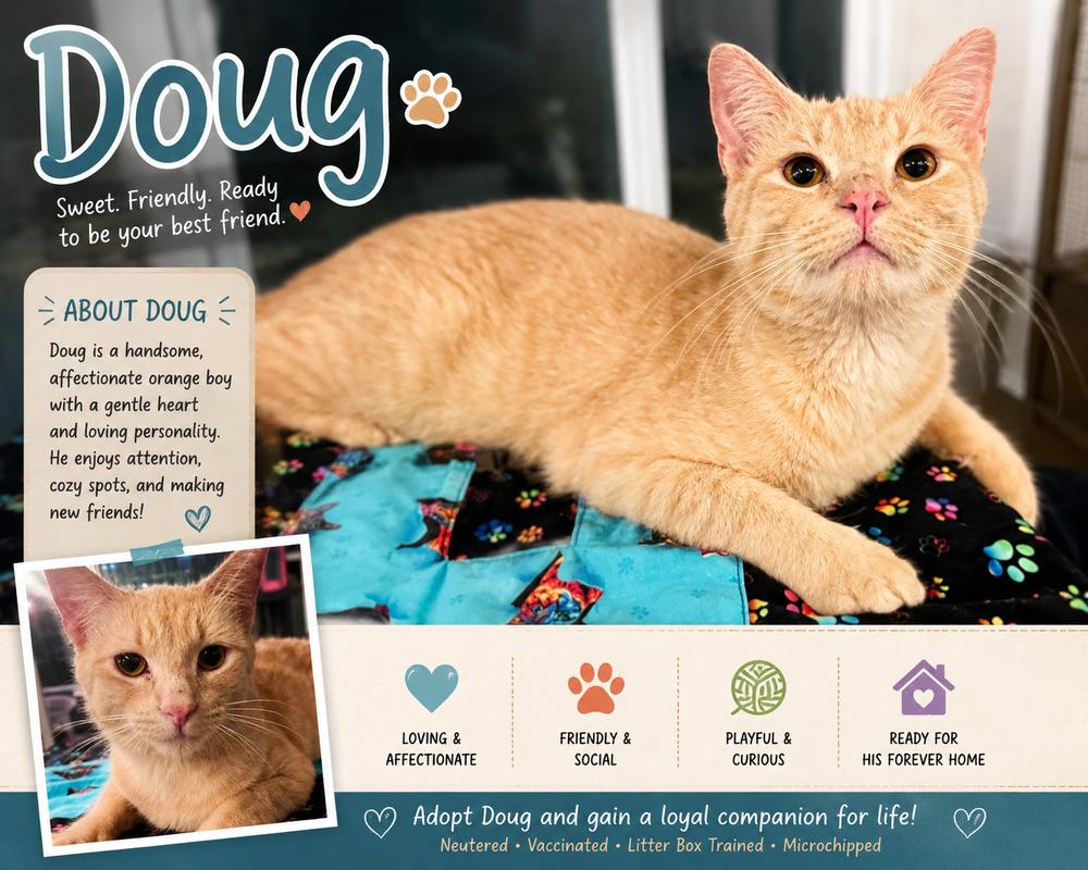 Enlarge Doug, a Adoptable Tabby in Fern Park, FL image 1/1