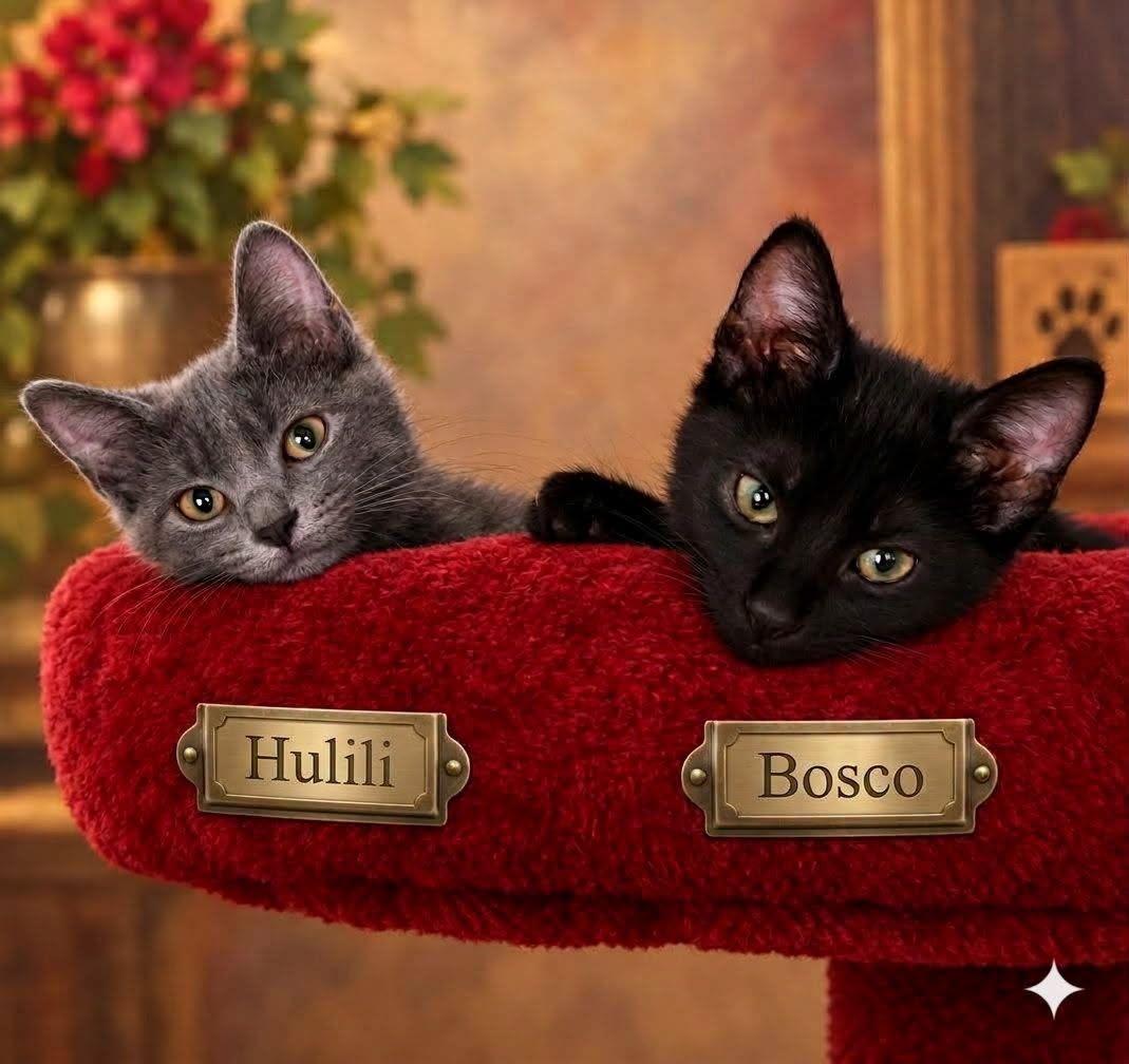 Bosco & Hulili, Adoptable, Kitten Male Domestic Short Hair.