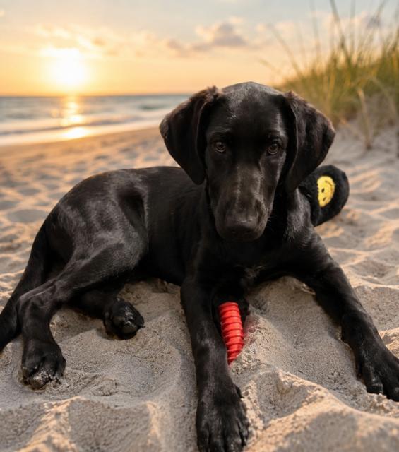 Sunday, Adoptable, Puppy Female Black Labrador Retriever.
