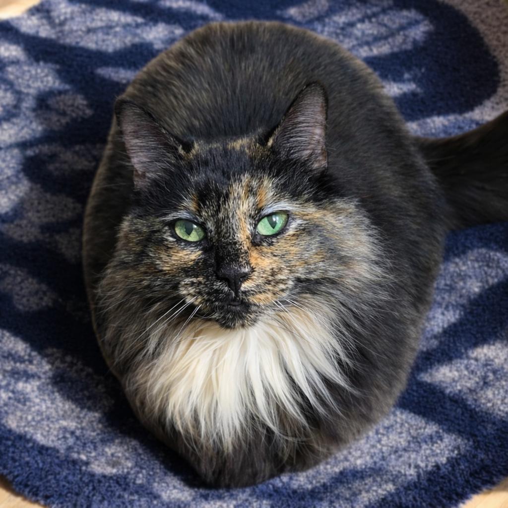 Charlotte – The Tortie Who’ll Choose You, Adoptable, Adult Female Tortoiseshell & Domestic Long Hair.