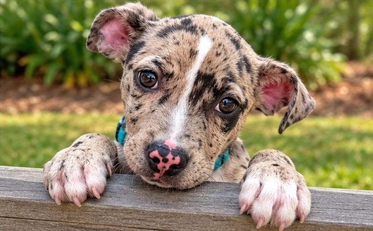 Frankie, Adopted, Puppy Male Catahoula Leopard Dog.