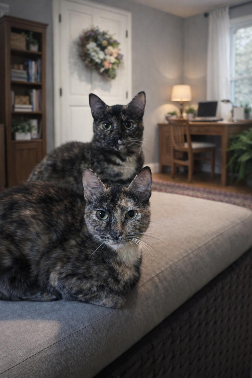 Grace and Frankie, Adoptable, Kitten Female Tortoiseshell.