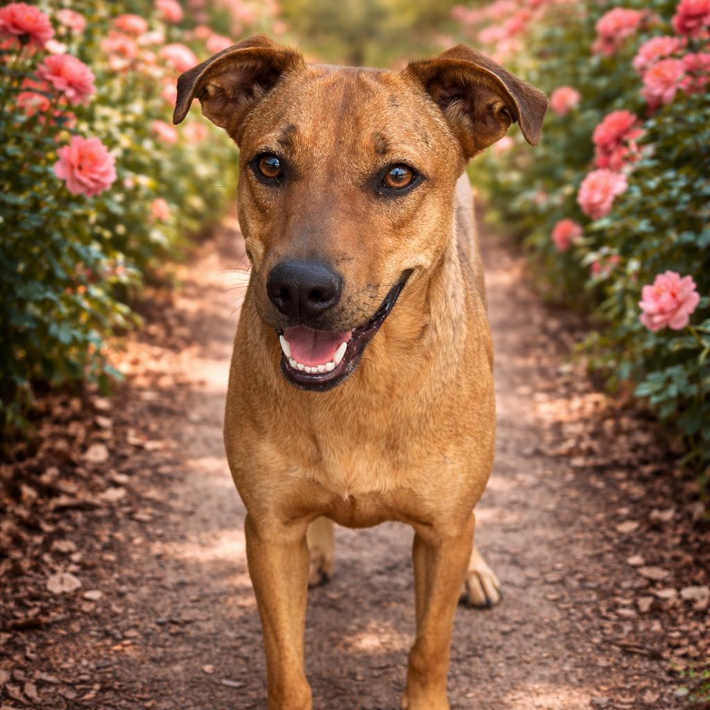 Rosie, Adoptable, Adult Female Black Mouth Cur & Mountain Cur.