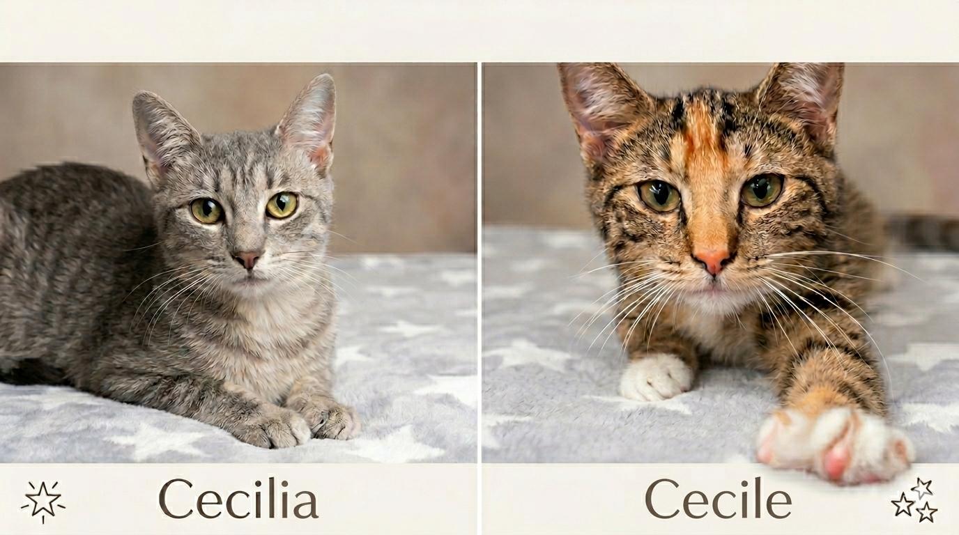 Cecile & Cecilia, Adopted, Kitten Female American Shorthair.