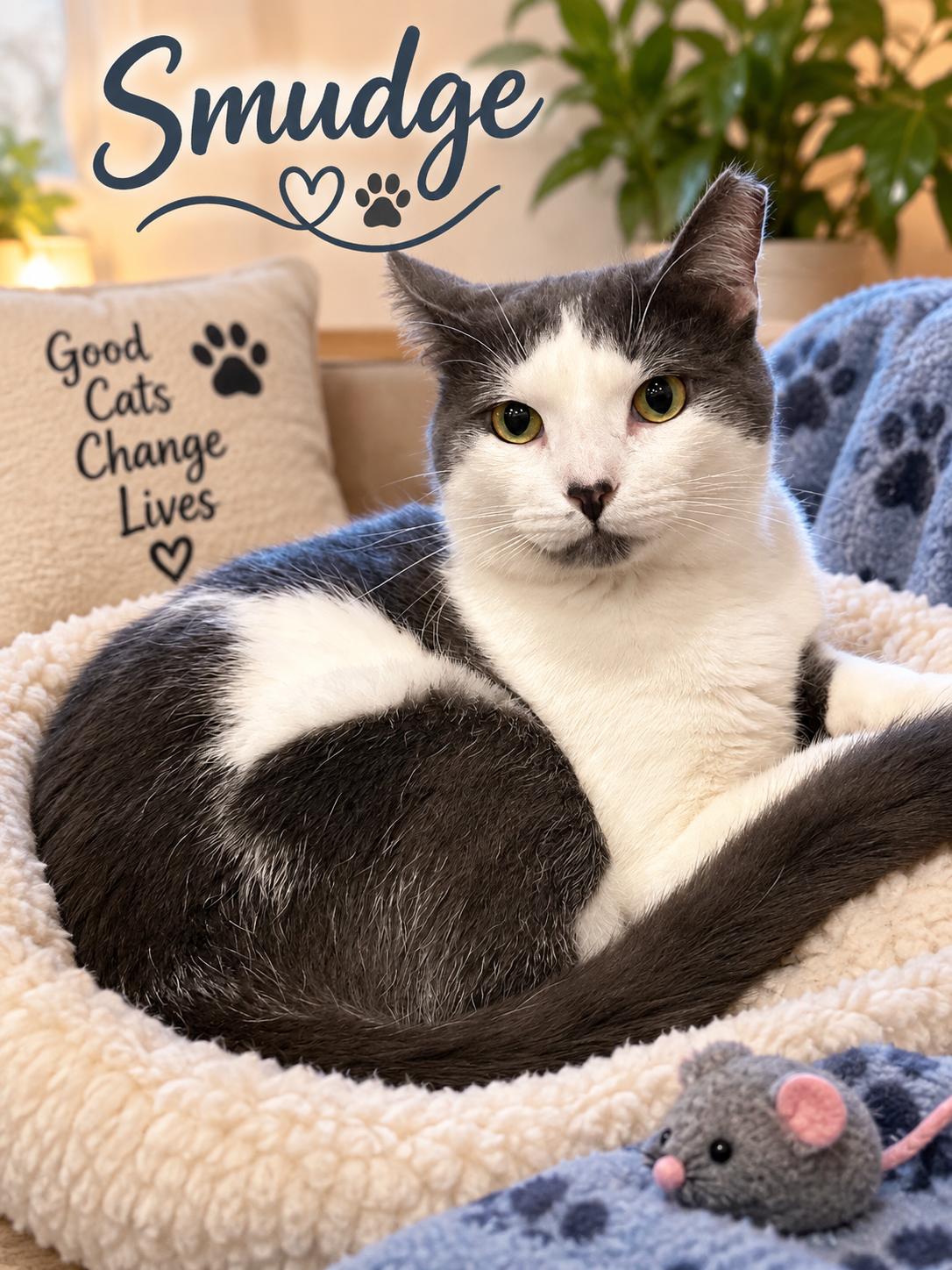 Enlarge SMUDGE-a total sweetheart, a ADOPTABLE Domestic Short Hair in Monrovia, CA image 2/6