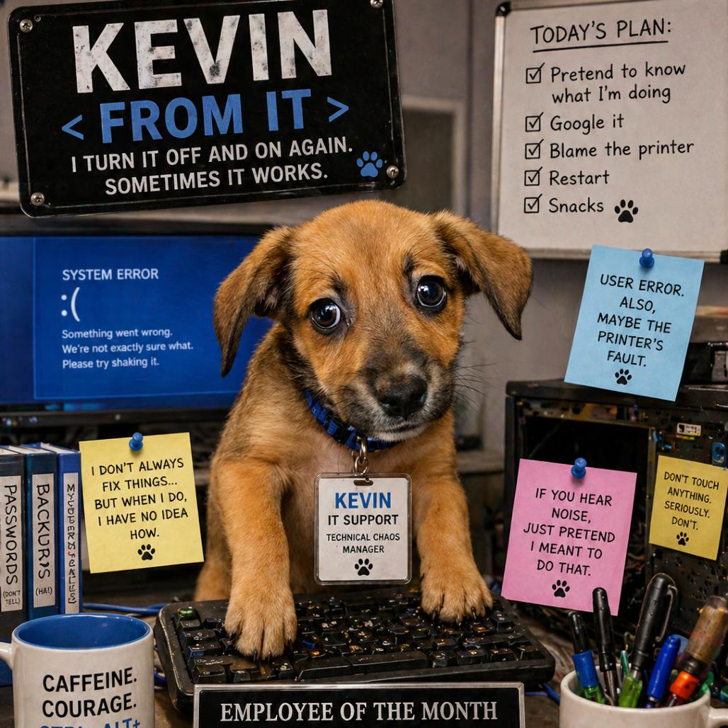 Kevin from IT, Adoptable, Puppy Male Mixed Breed.