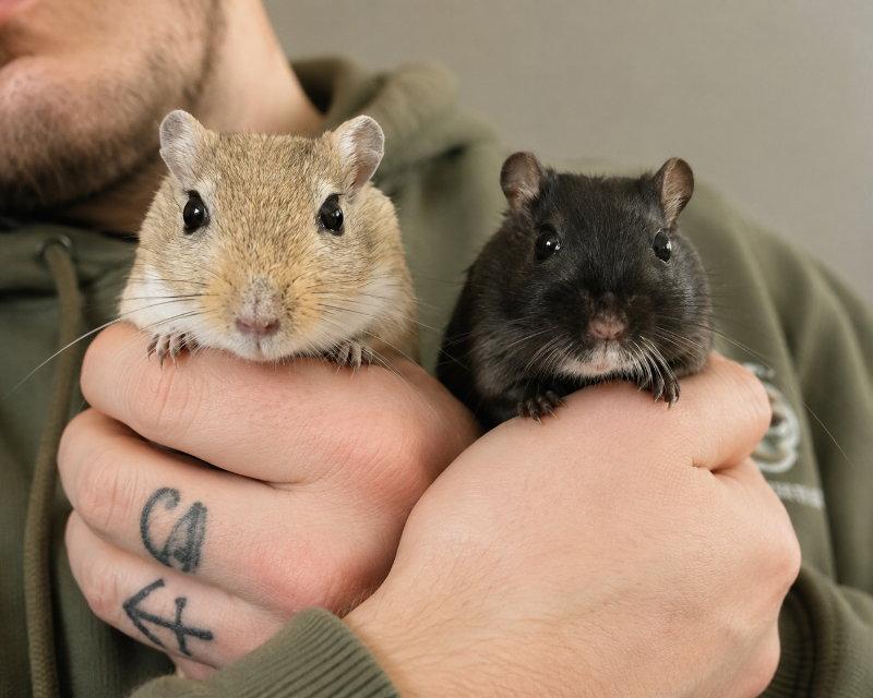 Brownie and Cheech, Adoptable, Adult Male Gerbil.