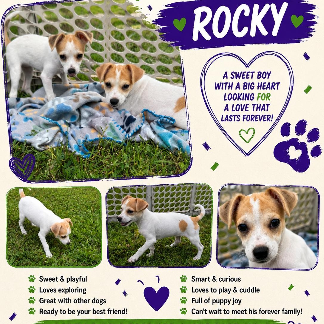 Rocky, ADOPTABLE, Puppy Male Chihuahua & Jack Russell Terrier.