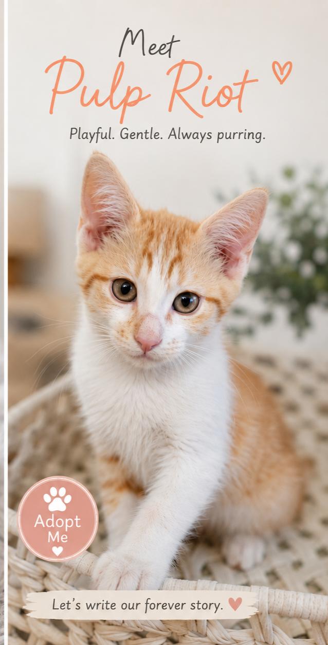 Enlarge Pulp Riot, a ADOPTABLE Tabby in Phoenix, AZ image 1/5