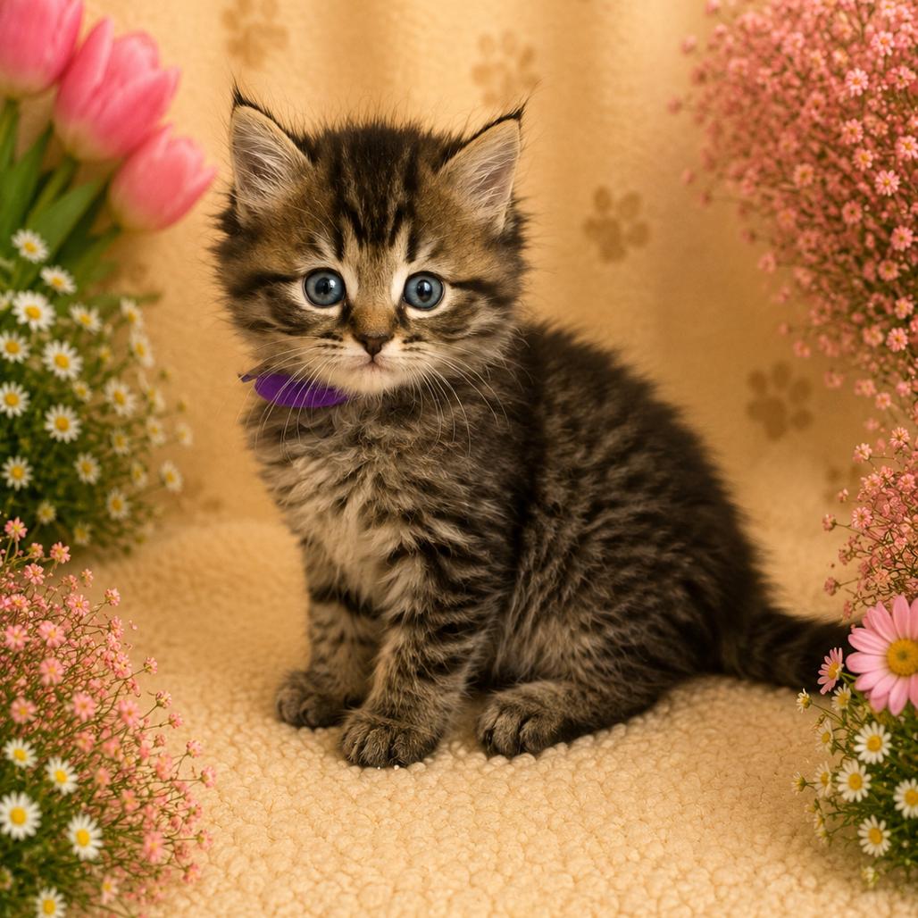 Dahlia, Adoptable, Kitten Female Domestic Long Hair.