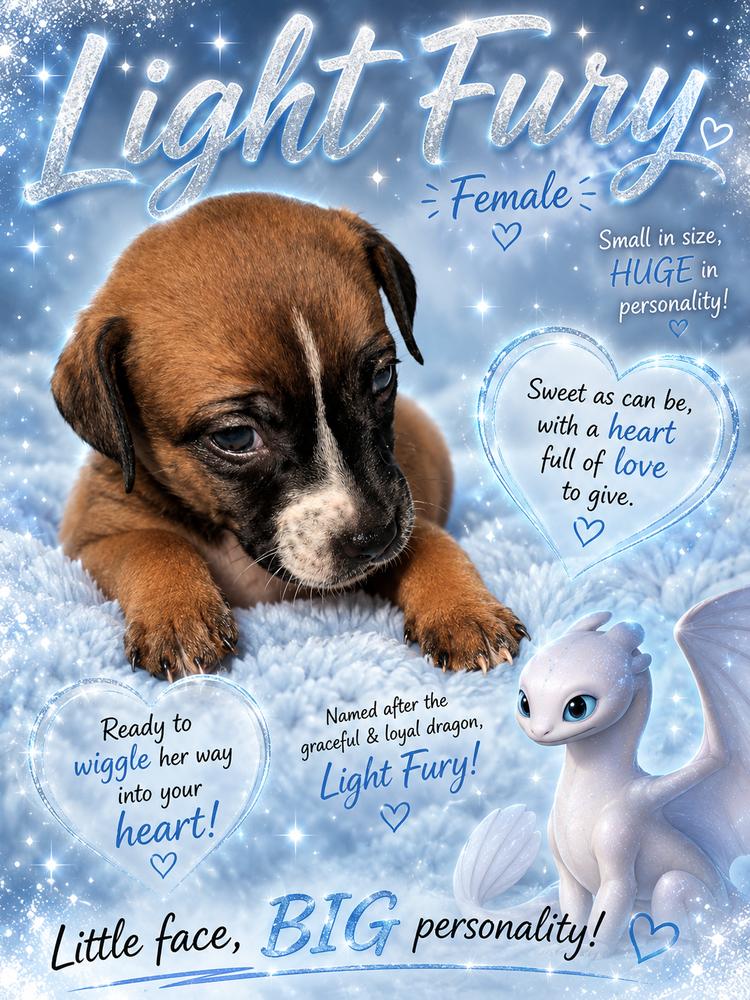 Enlarge Light fury, a Adoptable mixed breed in Mauston, WI image 1/1