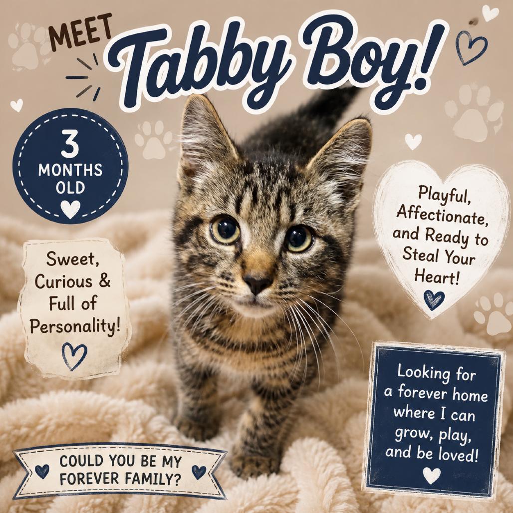 Enlarge Tabby Boy, a Adoptable Domestic Short Hair in Waldorf, MD image 3/3