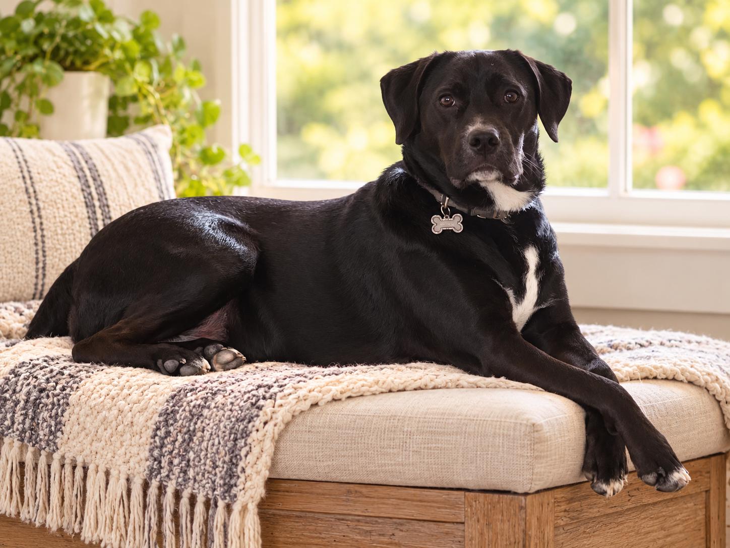 Batman, Adoptable, Young Male Black Labrador Retriever & Labrador Retriever.