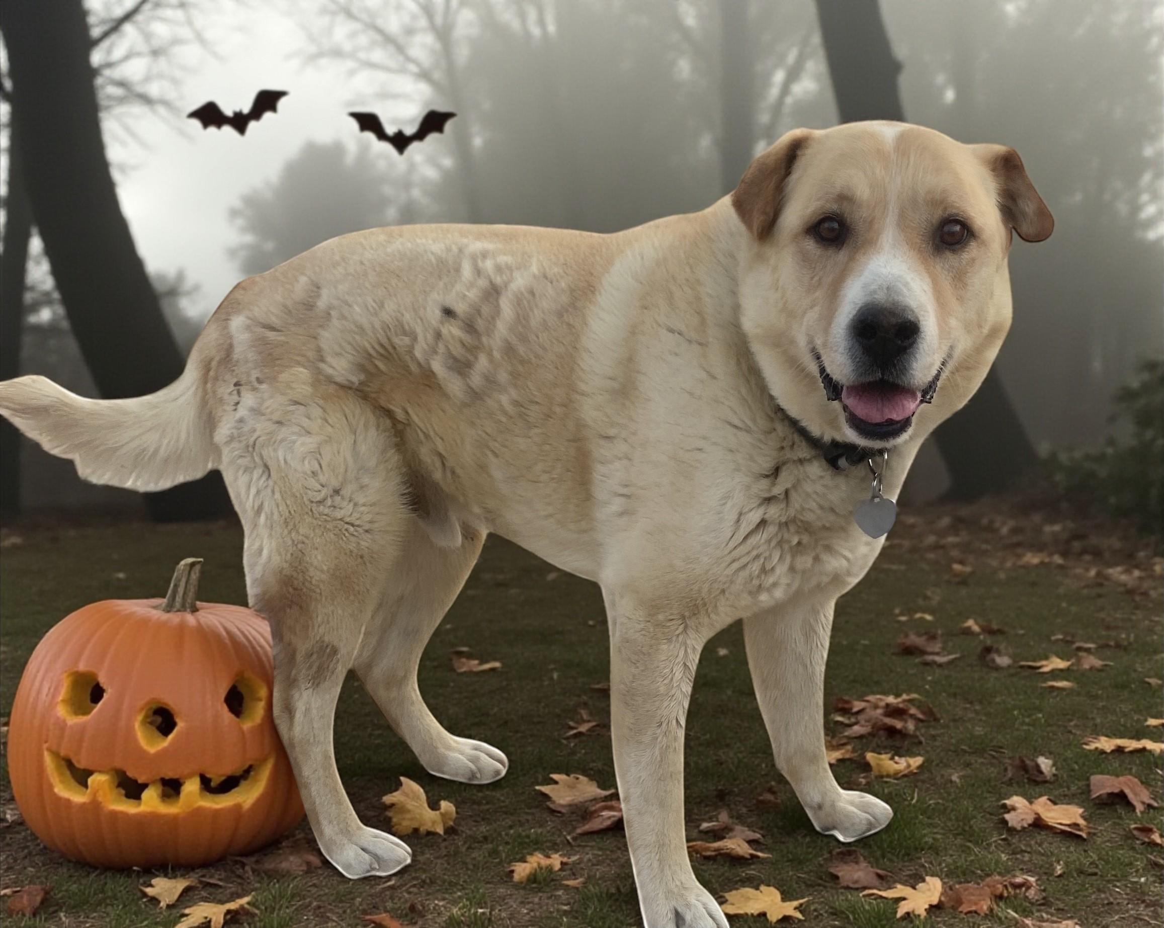 Hobbes, Adoptable, Senior Male Yellow Labrador Retriever.