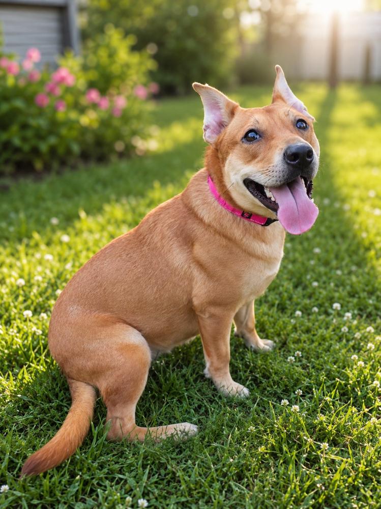 Poppy Roux, Adoptable, Young Female Labrador Retriever & Carolina Dog.