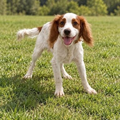 Trick, Adoptable, Puppy Male Brittany Spaniel.