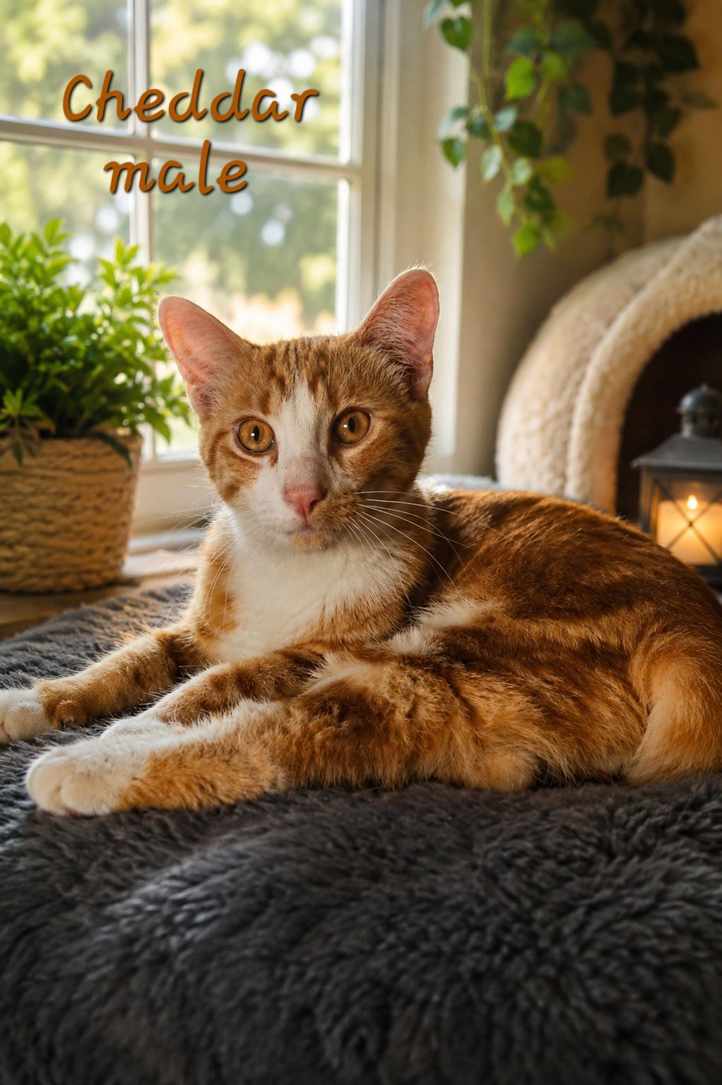 Enlarge Cheddar, a Adopted Domestic Short Hair in Hobart  , IN image 1/1