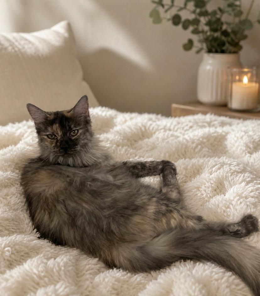 Meow Meow, Adoptable, Adult Female Domestic Long Hair & Dilute Tortoiseshell.