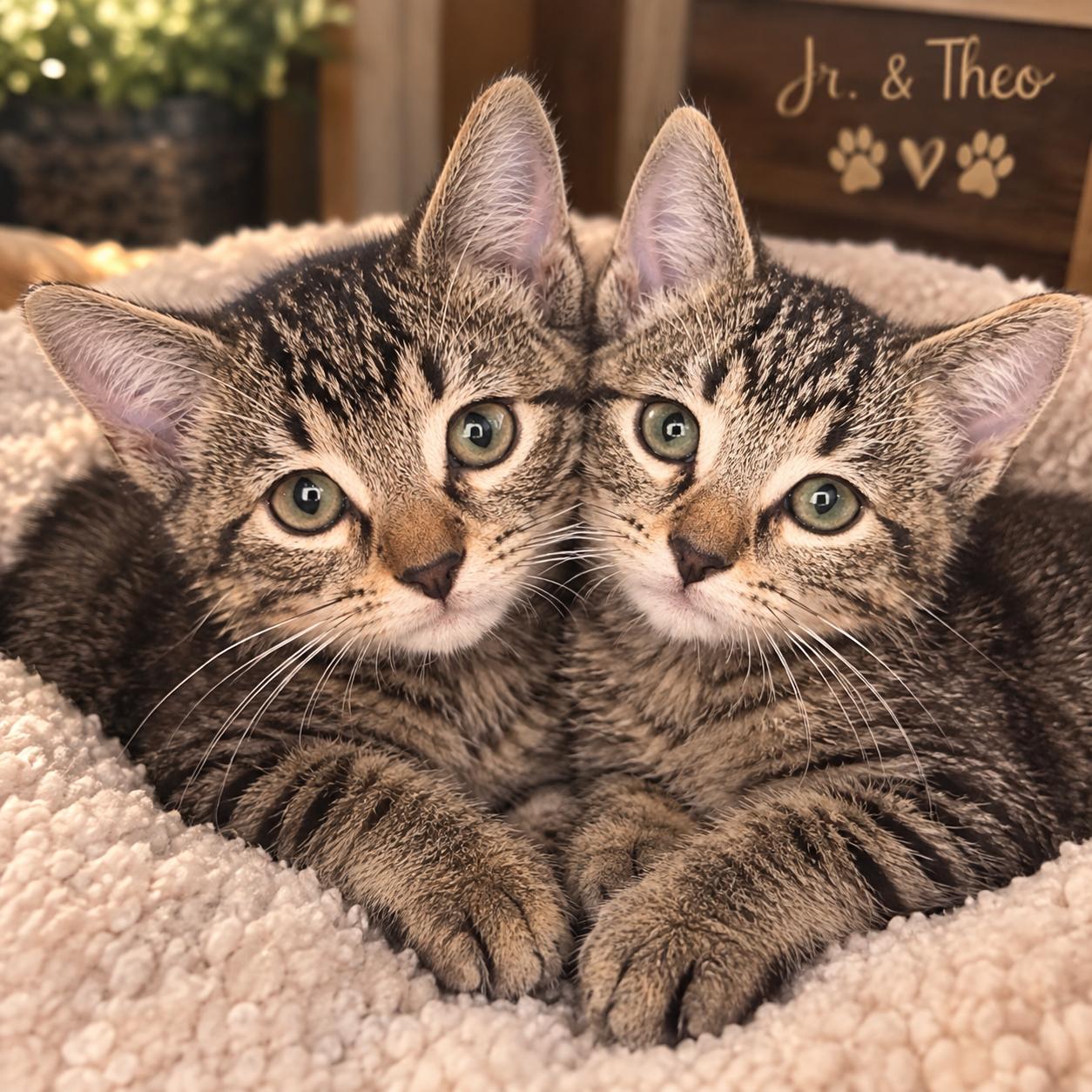 Jr & Theo, Adoptable, Kitten Male Tabby.