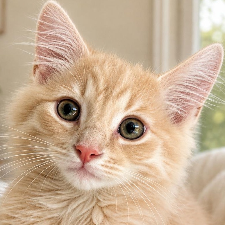 Wybie, adopted, Kitten Male Domestic Long Hair.