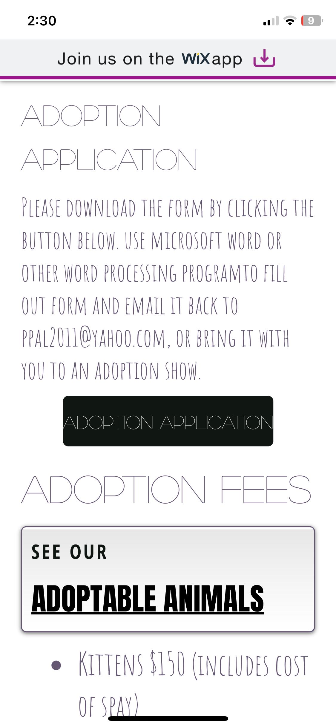 Application adoption information 3