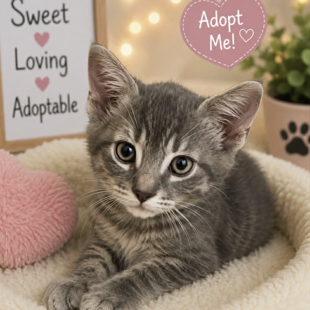Grayson, adopted, Kitten Male Tabby & Domestic Short Hair.