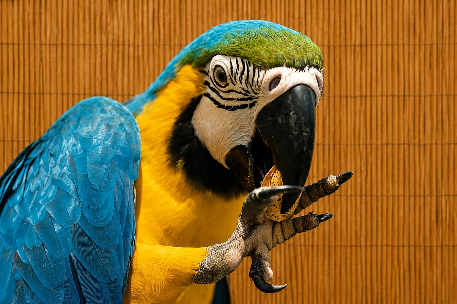 Keisha Female Blue & Gold Macaw - For Ladies ONLY, adoptable, Adult Female Macaw.
