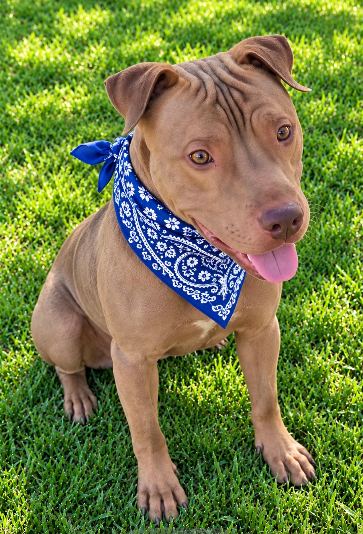 RED, Adoptable, Young Male Pit Bull Terrier & Shar-Pei.