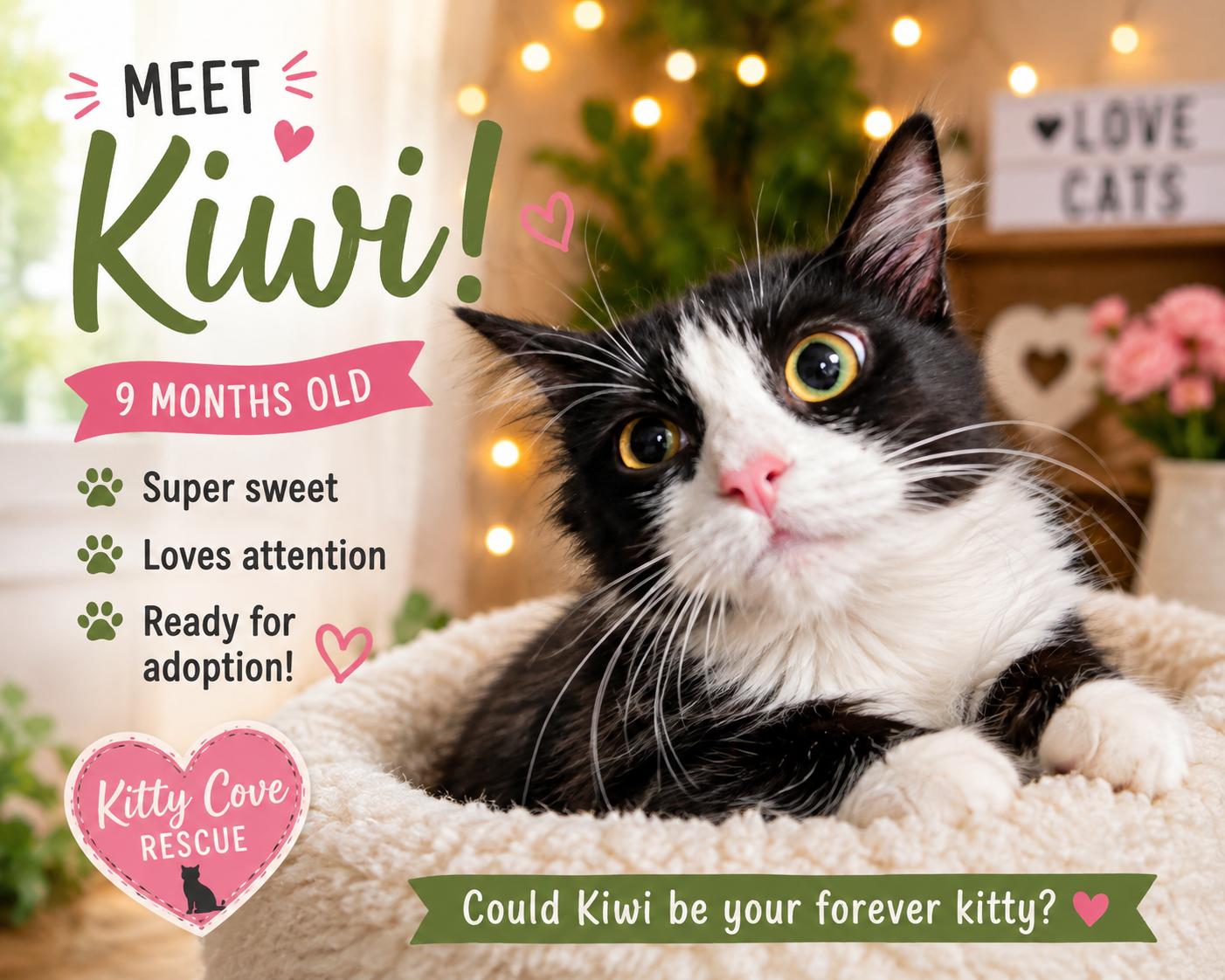 Enlarge Kiwi, an adopted Domestic Long Hair in Mount Pleasant, TX image 1/4