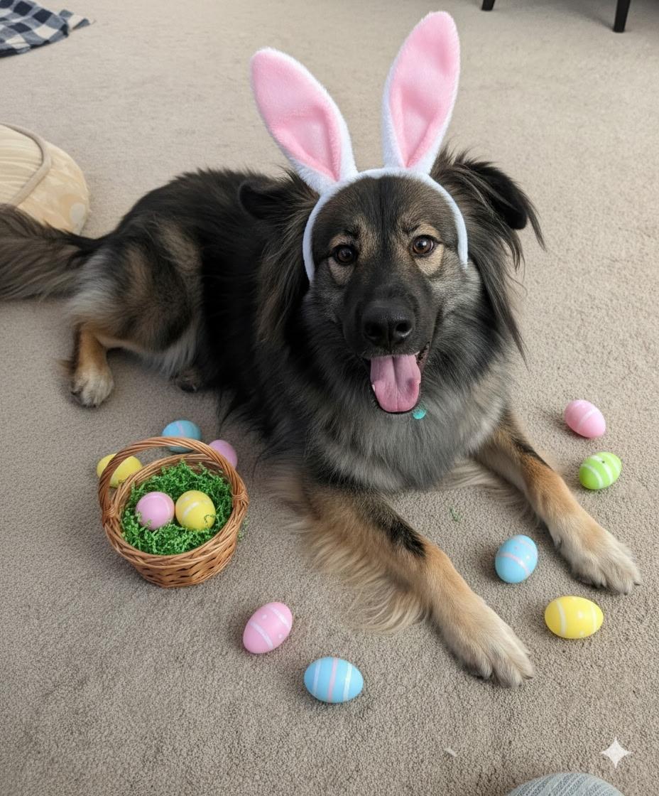 Smokie, Adoptable, Adult Male German Shepherd Dog & Alaskan Malamute.