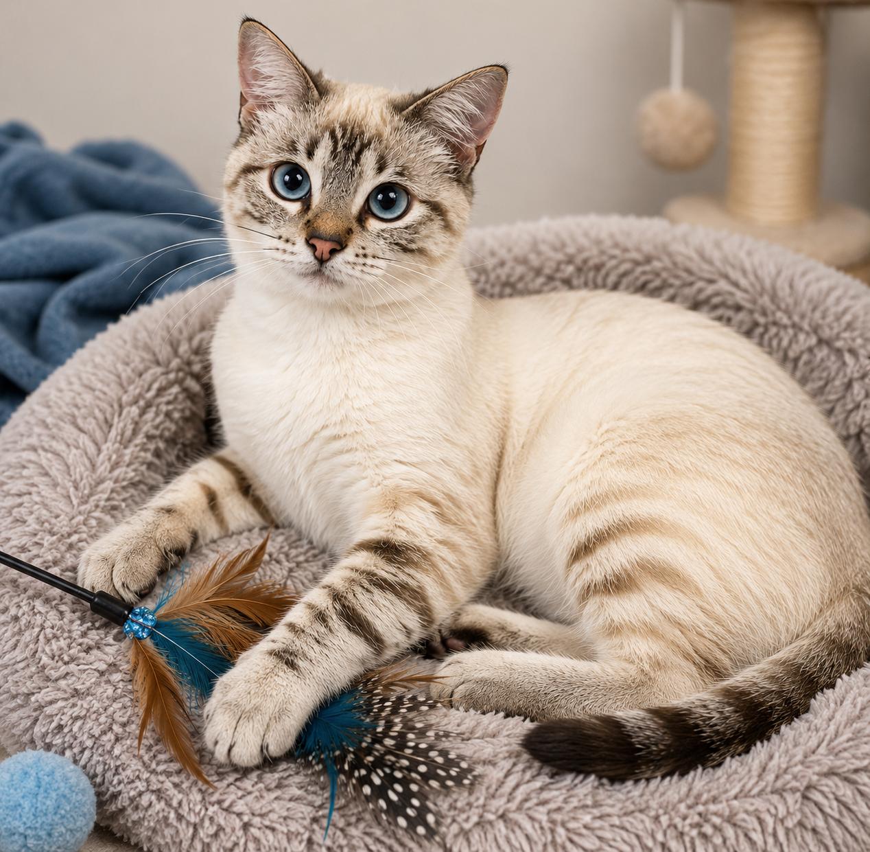Clytie, Adoptable, Young Female Siamese & Tabby.