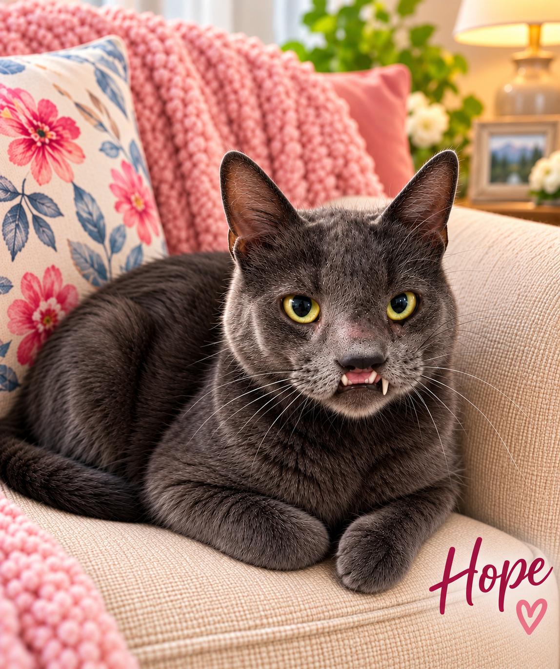 HOPE-ready to blossom!, Adoptable, Adult Female Russian Blue.