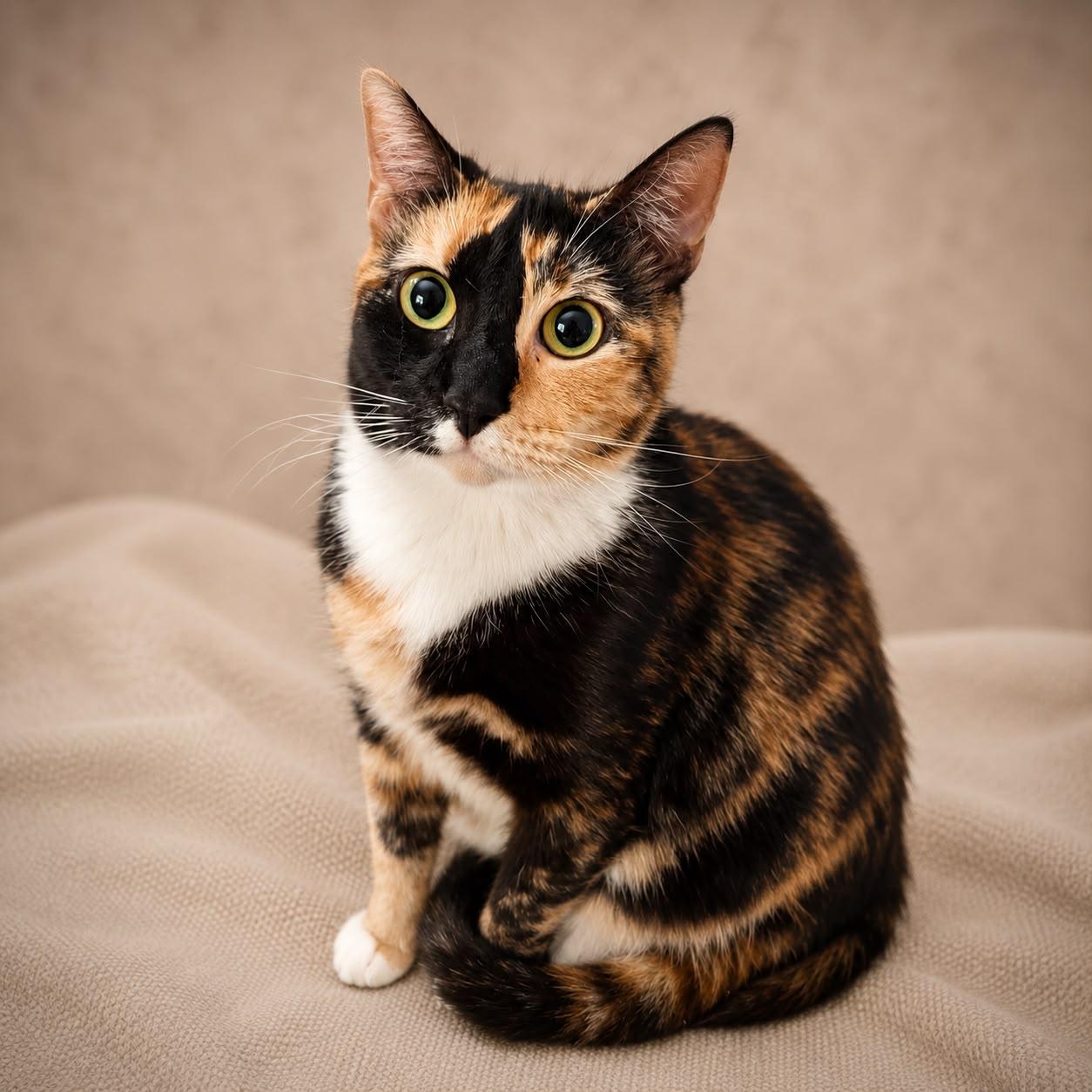 Kaleidoscope, Adoptable, Young Female Calico.
