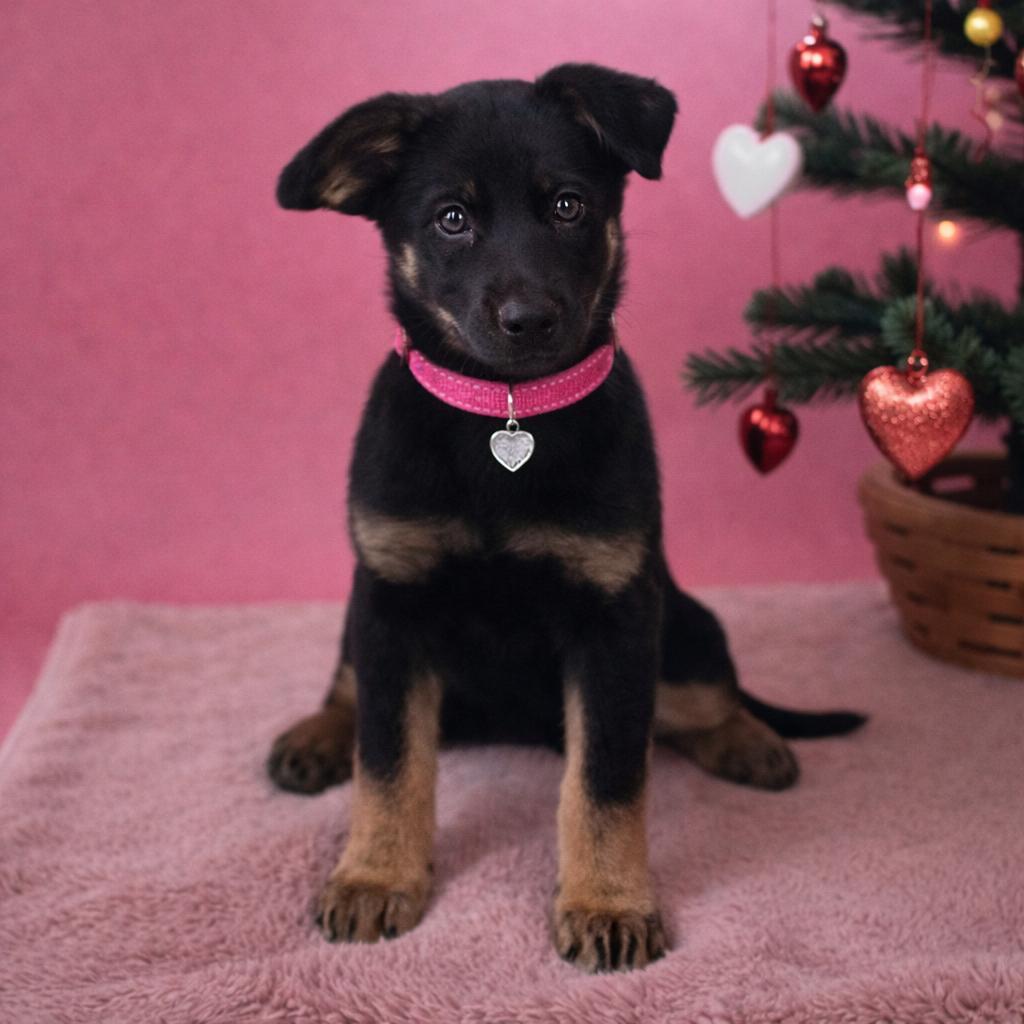 Sugar Plum, ADOPTABLE, Puppy Female Doberman Pinscher & German Shepherd Dog.