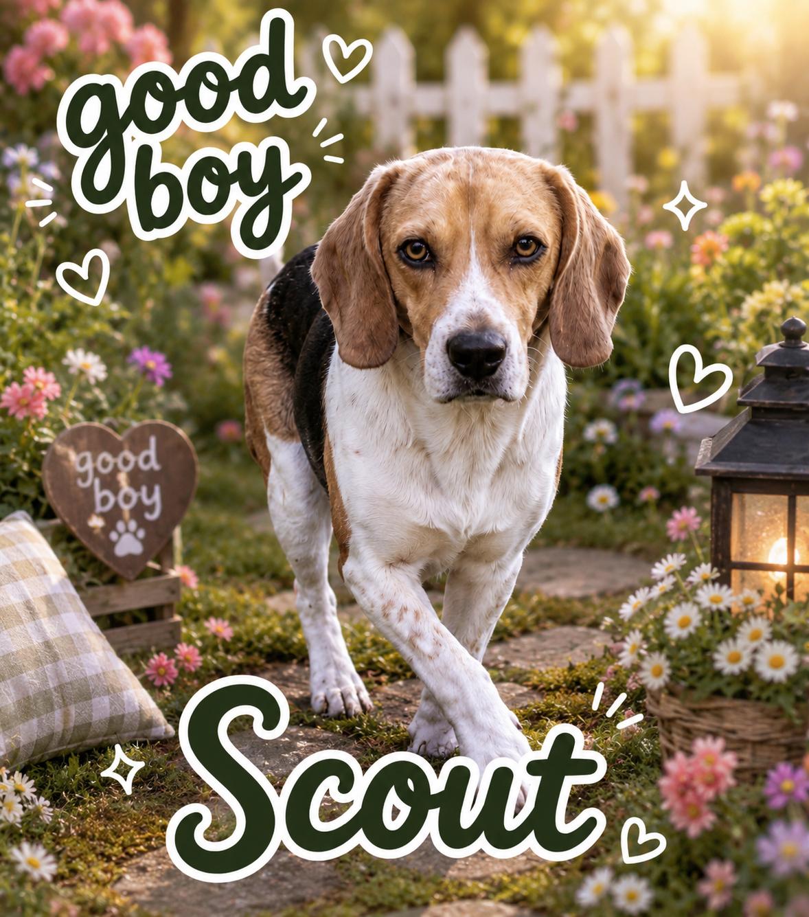 Scout, Adoptable, Adult Male Beagle.