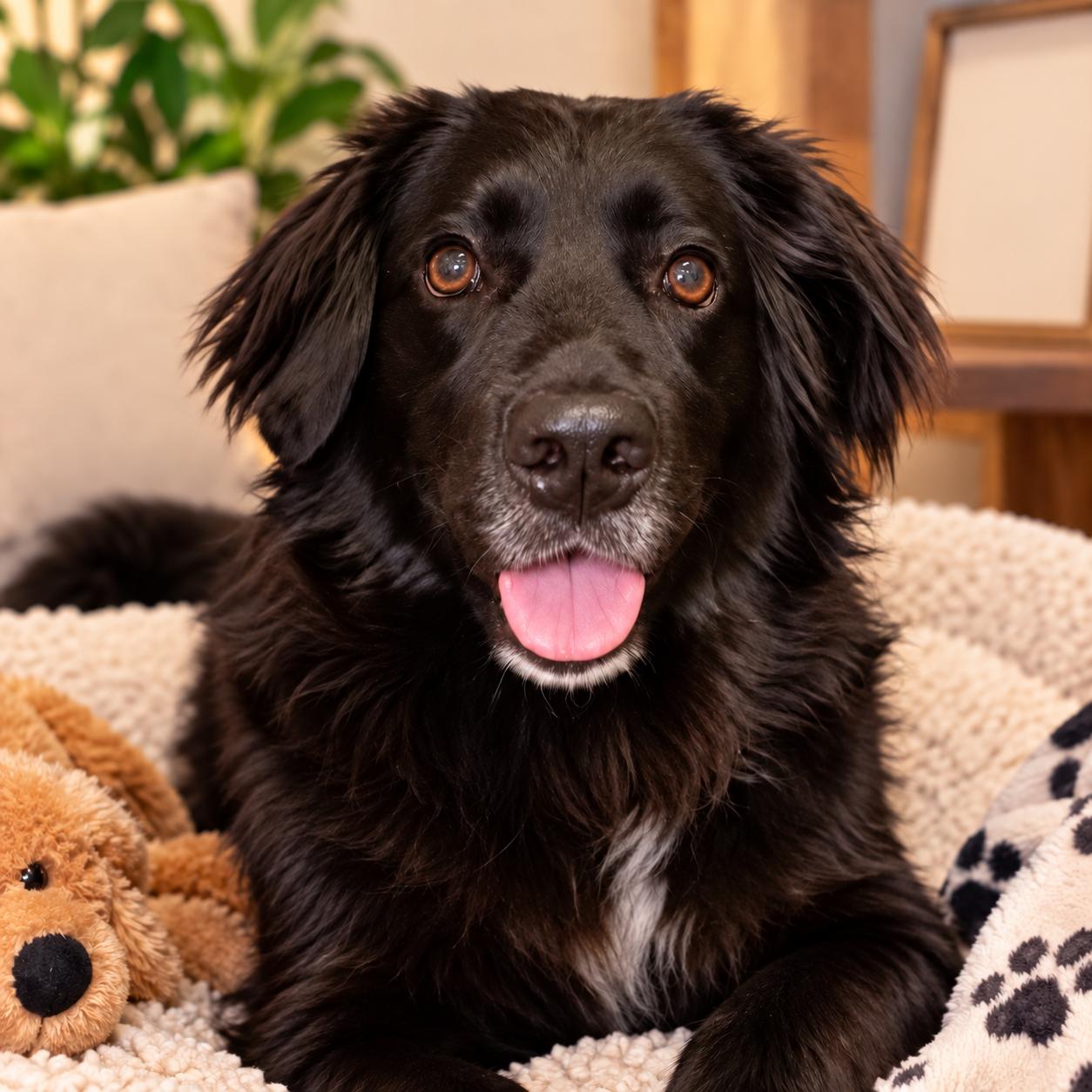 DASH, Adopted, Adult Male Border Collie & Basset Hound.