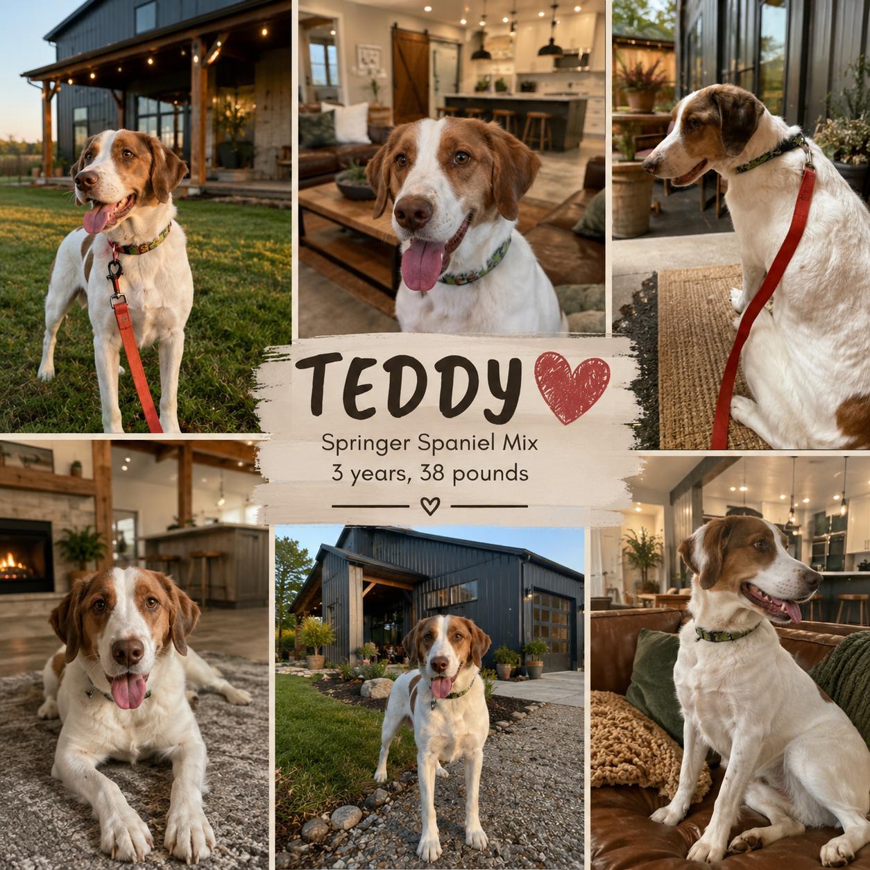 Teddy, adopted, Adult Male Spaniel & Curly-Coated Retriever.