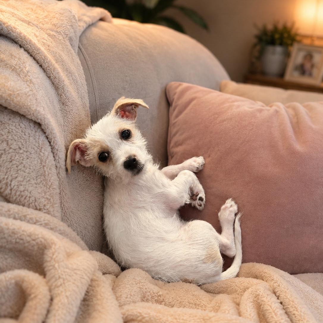 Belly, Adoptable, Puppy Female Miniature Schnauzer & Jack Russell Terrier.