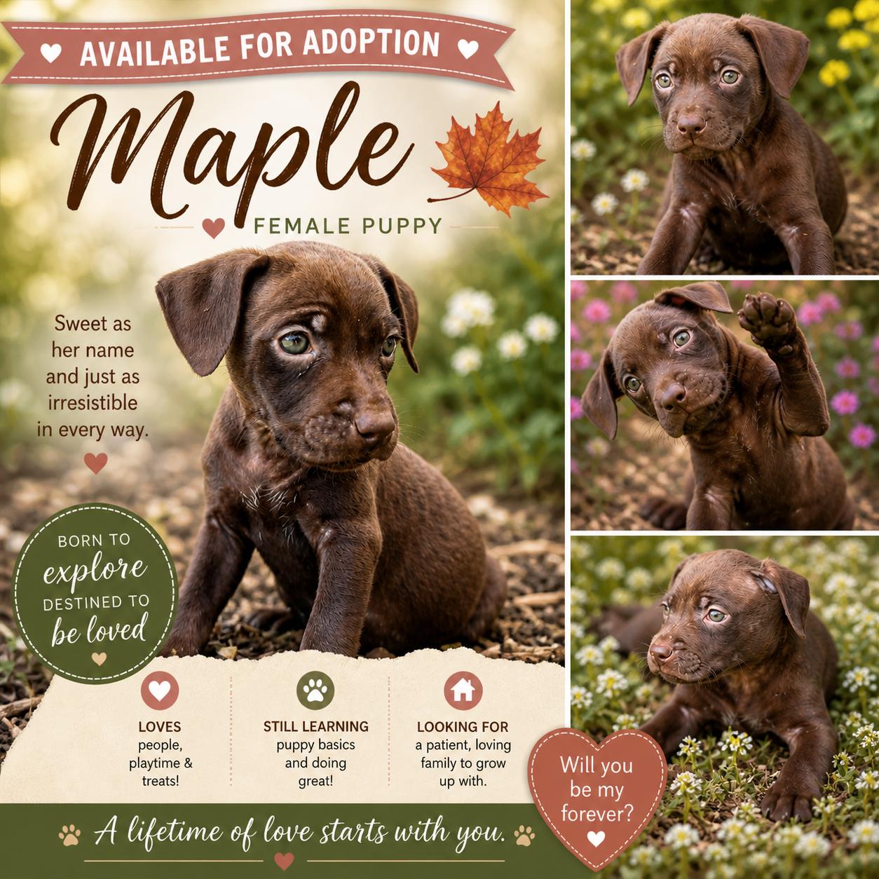 Maple 🍁, Adoptable, Puppy Male Pit Bull Terrier & American Staffordshire Terrier.