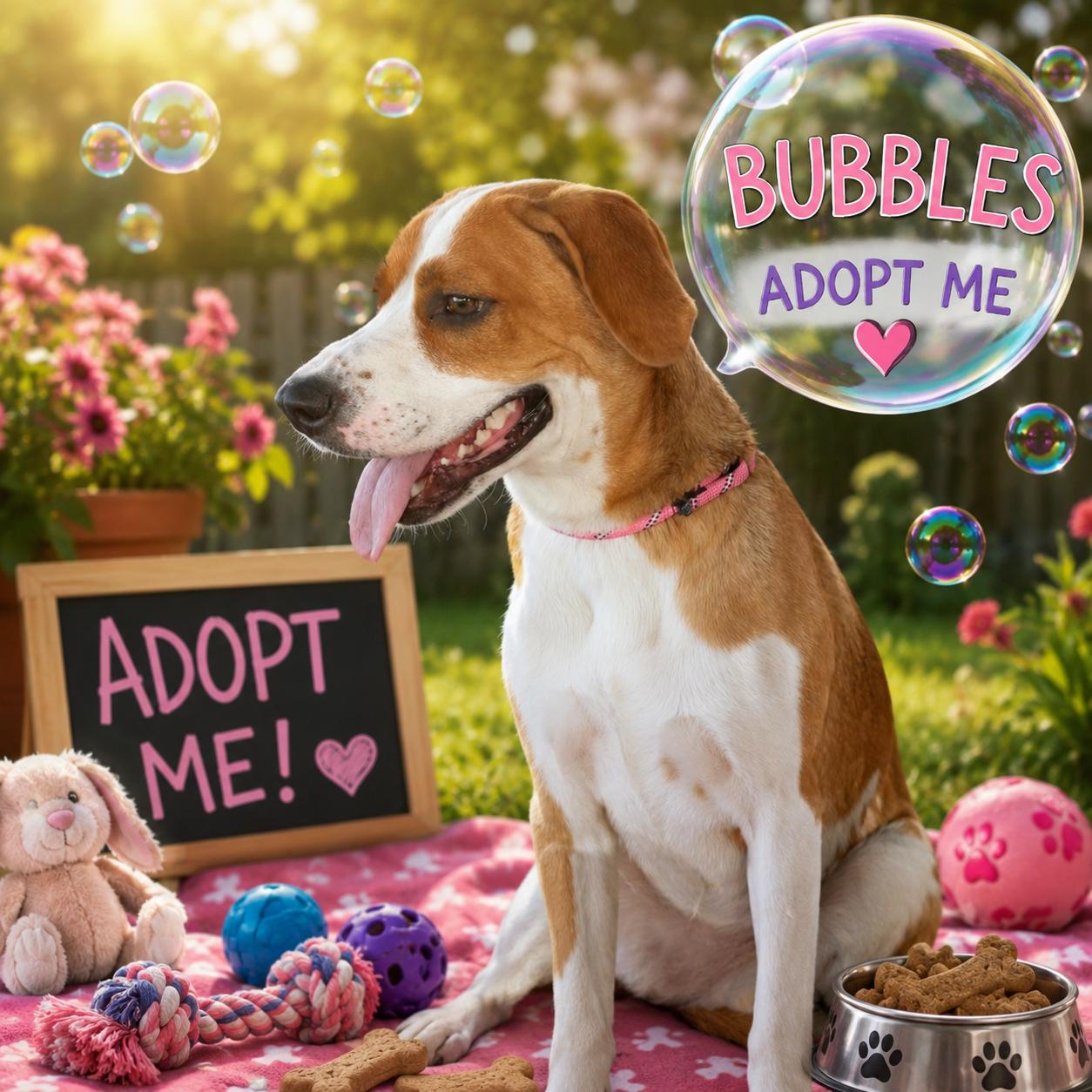 Bubbles, Adoptable, Young Female Hound & Beagle.