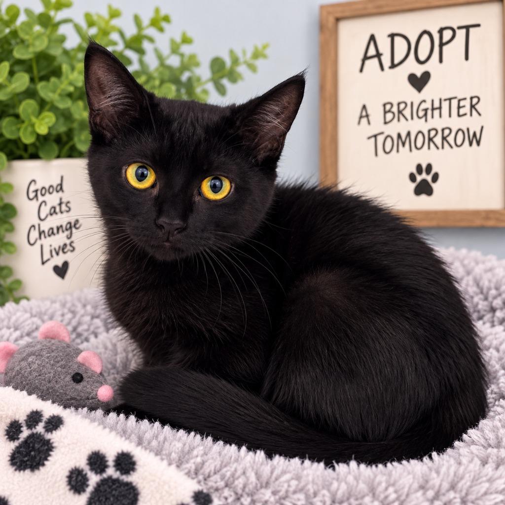 Raven, Adoptable, Kitten Female Domestic Short Hair.
