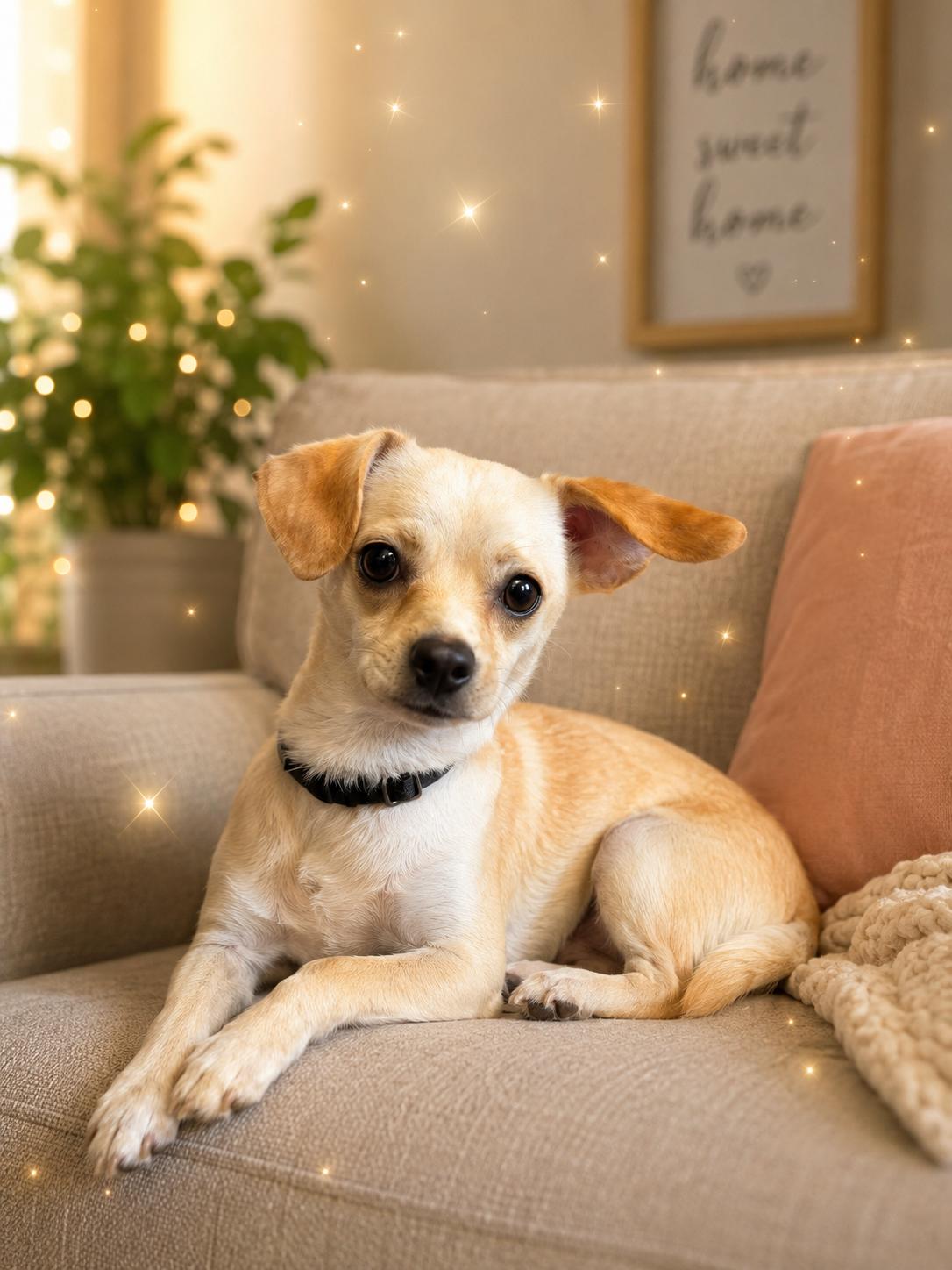 Coconut, adopted, Young Male Chihuahua.
