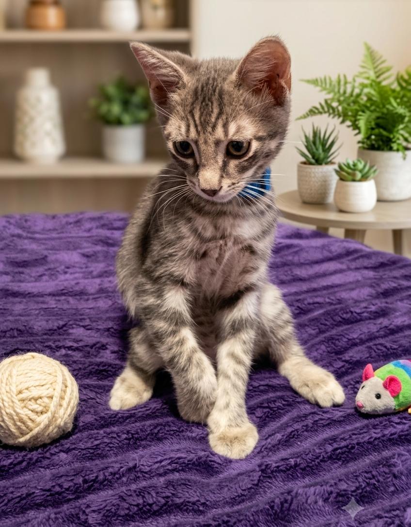 Chaser, Adopted, Kitten Male Tabby & Domestic Short Hair.