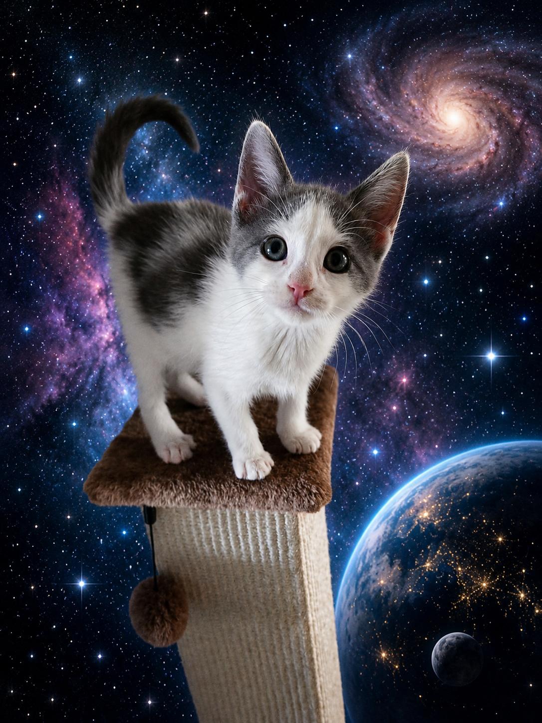 Moon, ADOPTABLE, Kitten Female Domestic Medium Hair.
