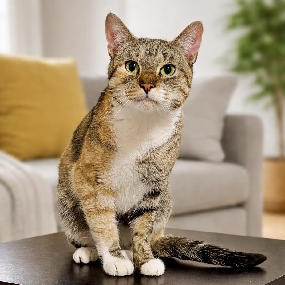 Pyro, ADOPTABLE, Adult Female Calico.