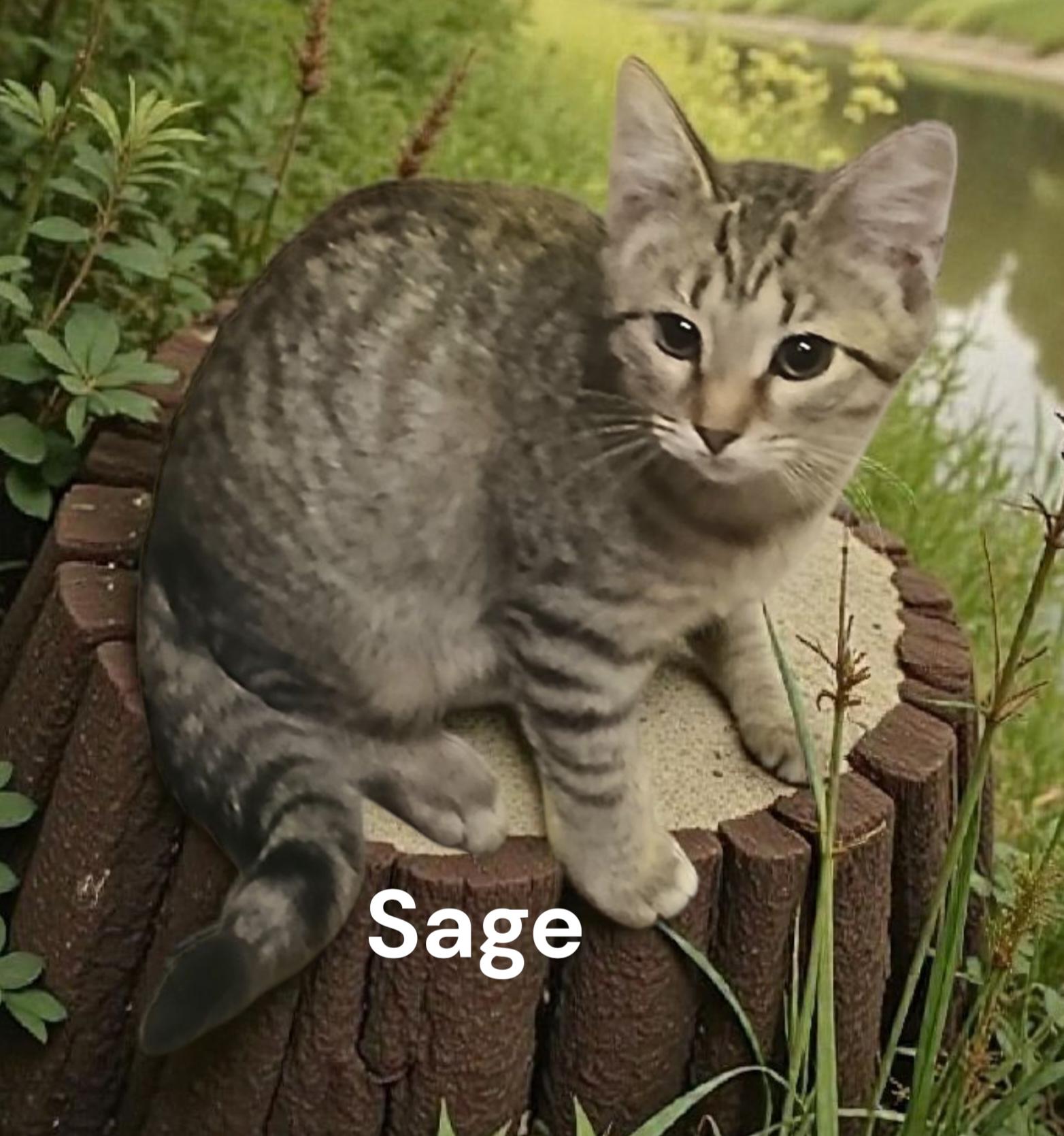 Sage, Adoptable, Kitten Female Tabby.