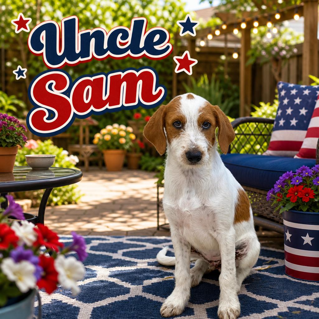 Uncle Sam, Adopted, Puppy Male Beagle & Standard Poodle.