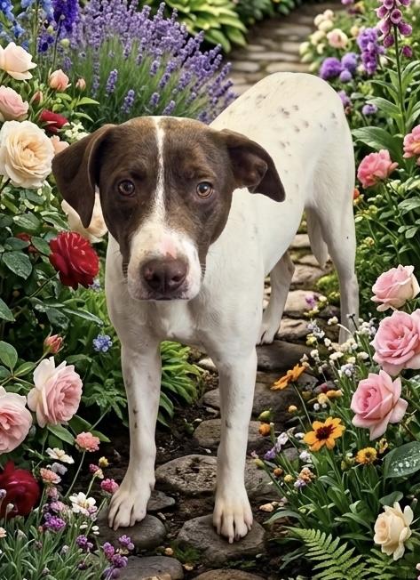 Heather Lee, ADOPTABLE, Adult Female English Pointer & Australian Cattle Dog / Blue Heeler.