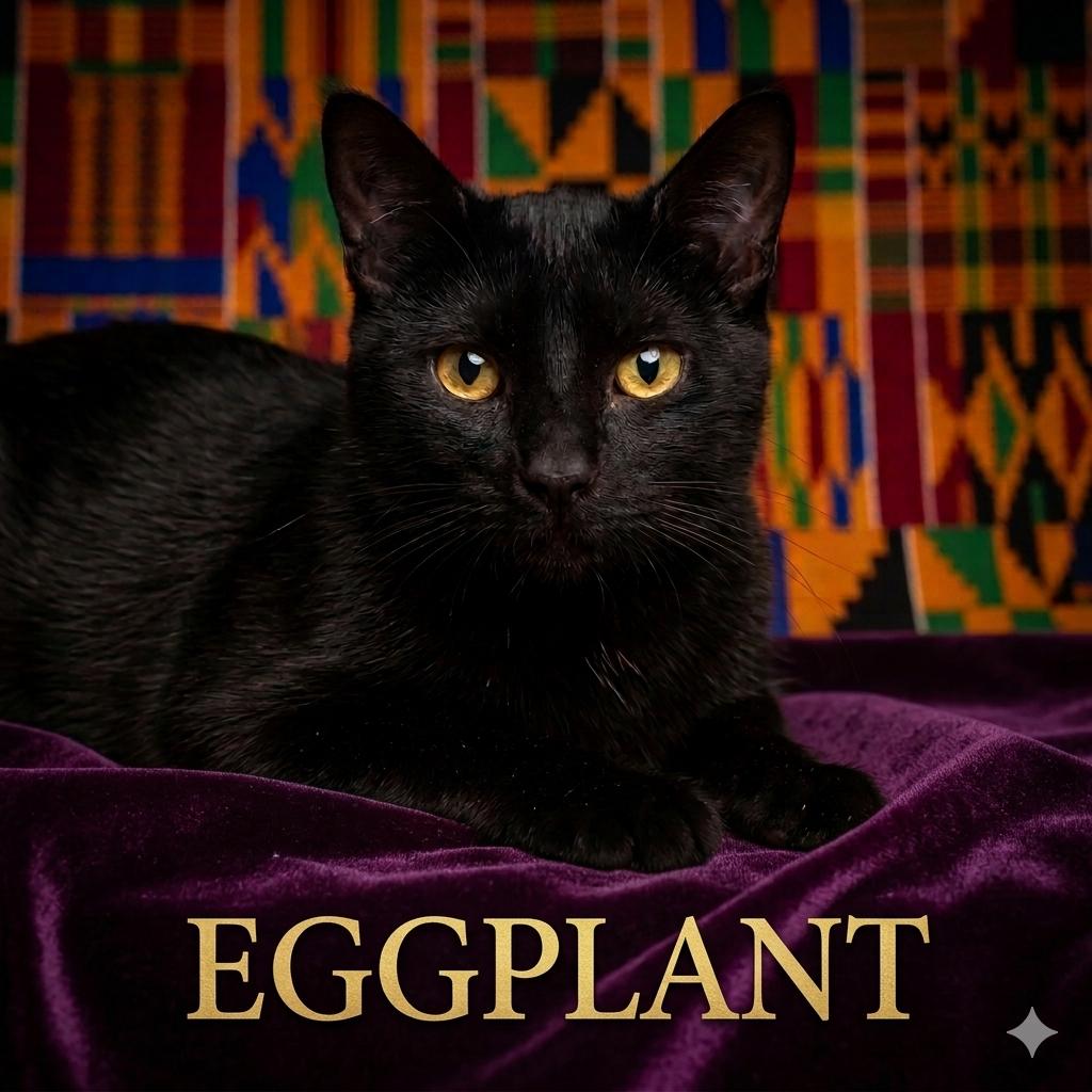 Eggplant , Adoptable, Adult Male Domestic Short Hair.