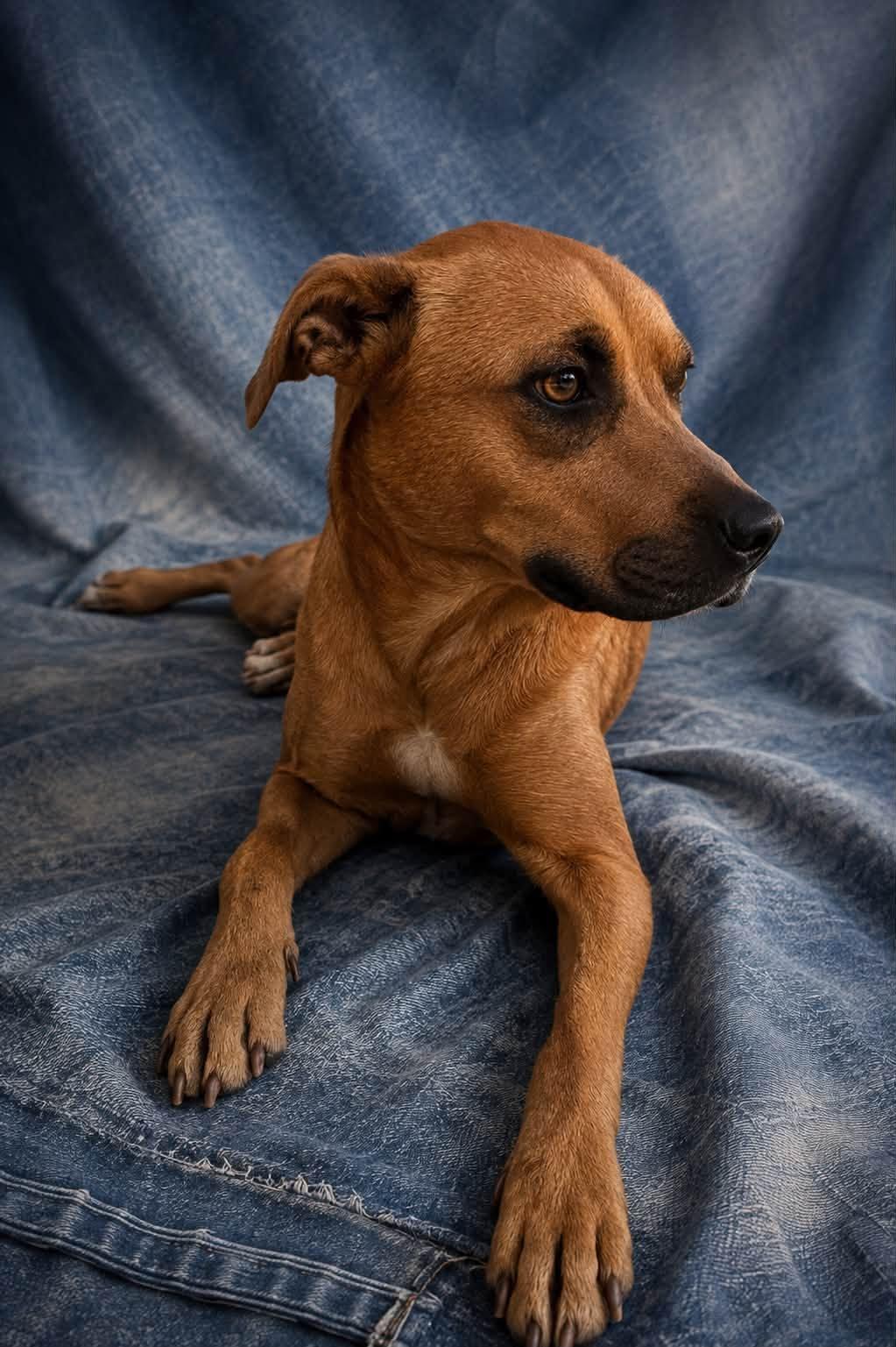 Maisie, adopted, Adult Female Black Mouth Cur.
